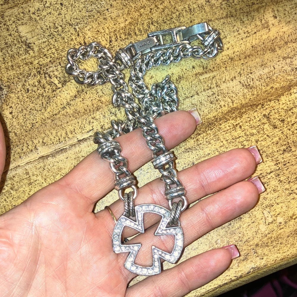 Brighton Silver-Tone Cross Pendant Necklace